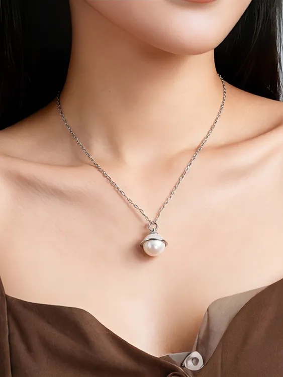 「Cpearl 银河来信」 地球仪珍珠吊坠 S925银 正圆无暇 皮光超好