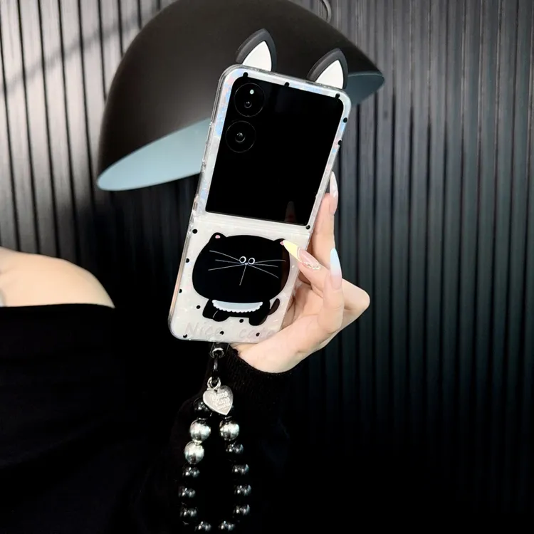 适用小米mixflip手机壳新款mixflip套xiaomi可爱波点大脸猫咪女款