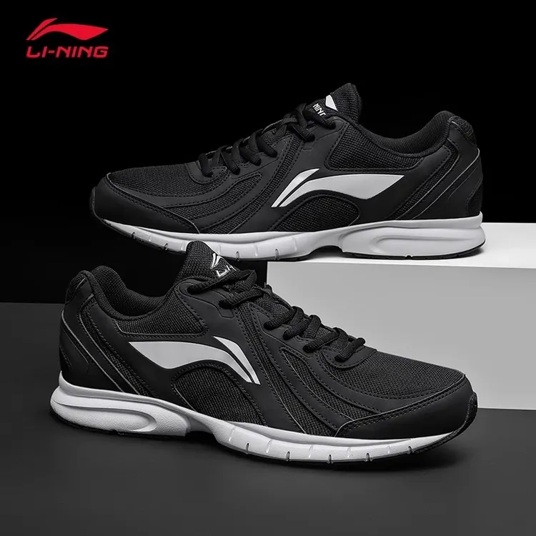李宁跑步鞋男2025秋冬网面经典黑色透气跑鞋轻便减震百搭运动鞋F