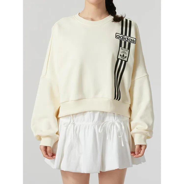 【滔搏联动】adidas/阿迪达斯女子春运动休闲时尚圆领套头衫 JD0084