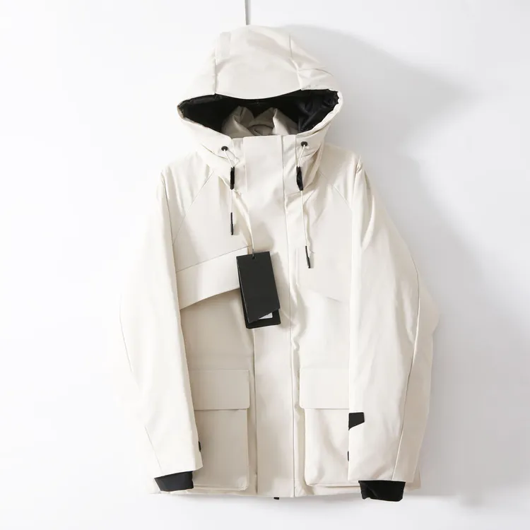 明星同款黑鑫风壳鹅绒服女冬季修身保暖户外加厚连帽中长款外套潮