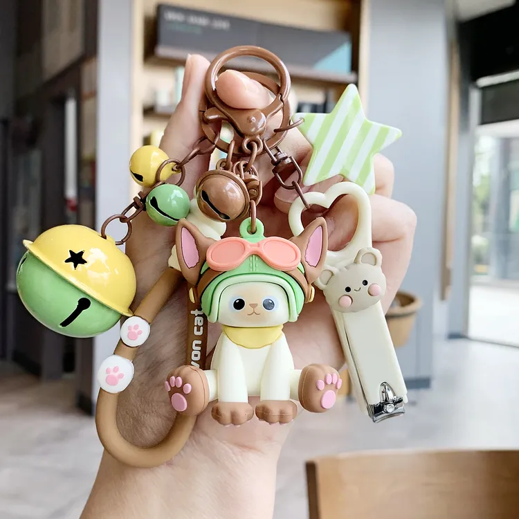 创意新款正版德文猫钥匙扣挂件情侣时尚钥匙链女生包包挂件小礼物