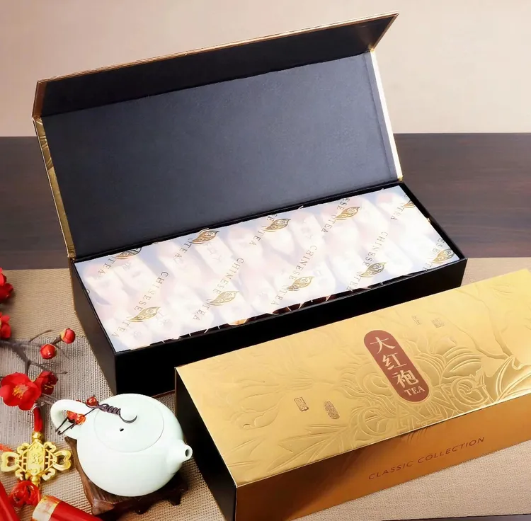 典藏大红袍武夷山岩茶金色条盒包装250g/盒