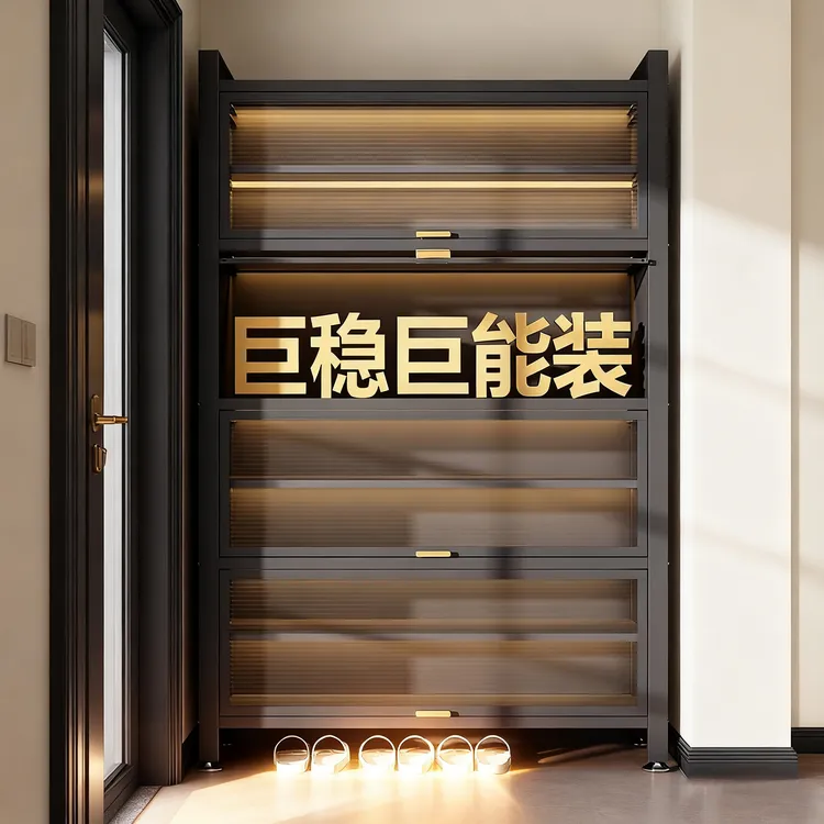 家用鞋柜门口防尘鞋架玄关入户大容量收纳柜一体靠墙多层储物柜子