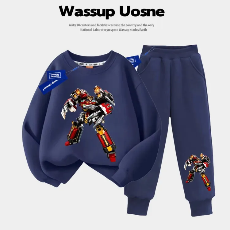 WASSUP联名炫卡斗士重轨巨神秋冬童装洋气男女童帅气百搭潮流卫衣