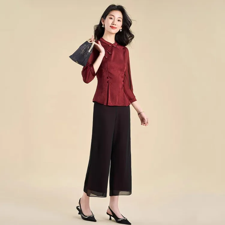 五一喜婆婆婚宴套装女春2025新款高级感结婚妈妈礼服新中式两件套