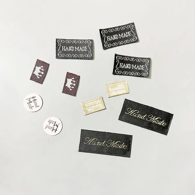 手工制作发箍DIY发夹背标织唛英韩文布贴小标签皮筋固定辅料布条