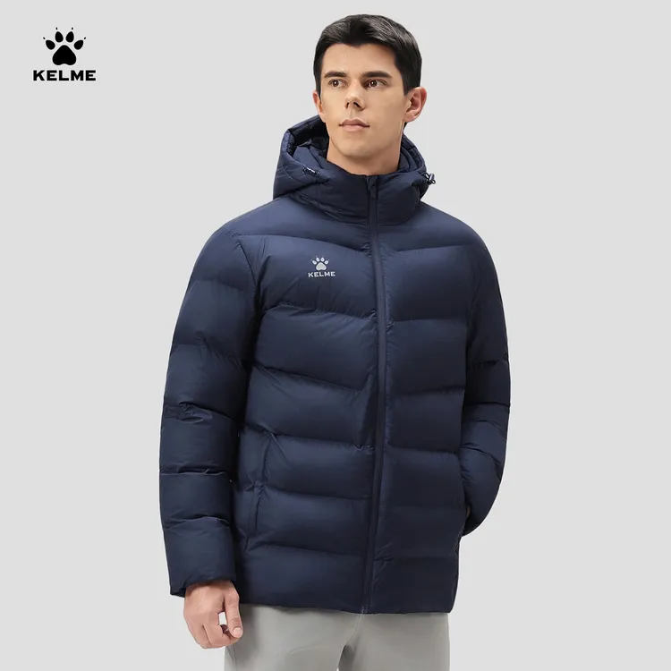 【新款短款棉服】卡尔美冬季棉衣连帽大LOGO足球男儿童LIFESTYLE