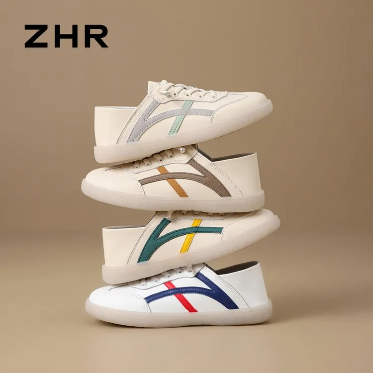 【破冰专属】ZHR小白鞋真皮撞色百搭透气耐磨果冻鞋子女ins潮牌百搭