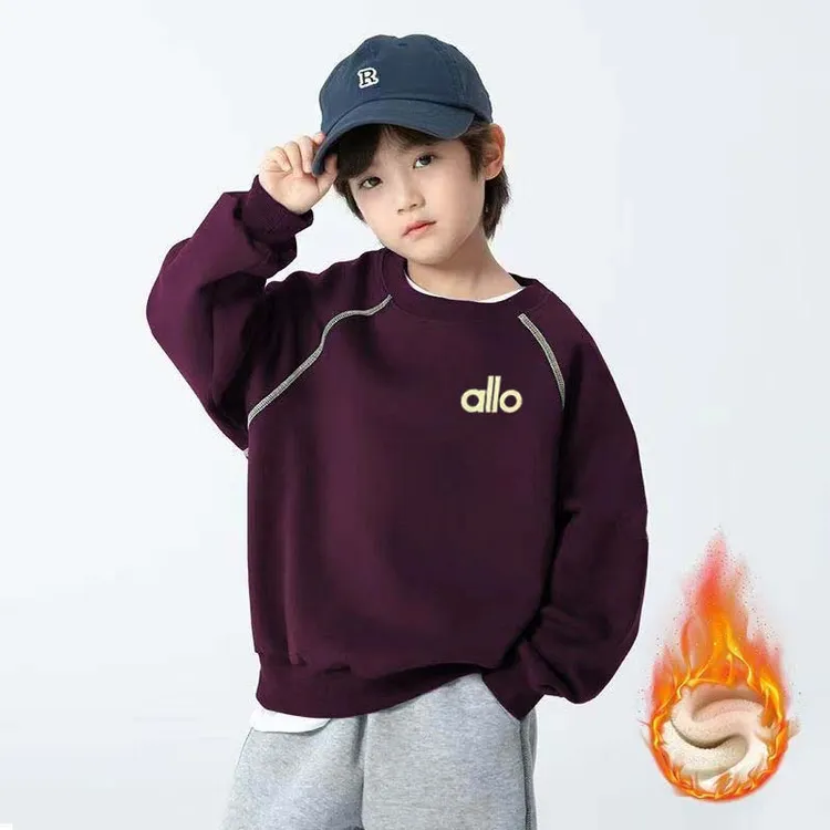 爆款加绒卫衣2025冬装新款秋冬款儿童男孩厚一体绒保暖圆领上衣