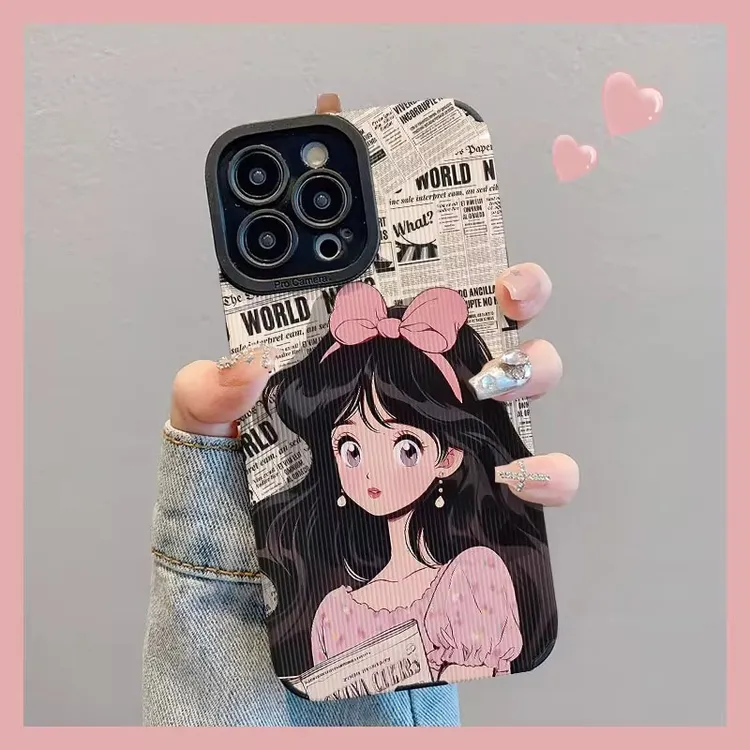 蝴蝶结女孩适用于iPhone苹果17promax手机壳16/15/14硅胶13小羊皮