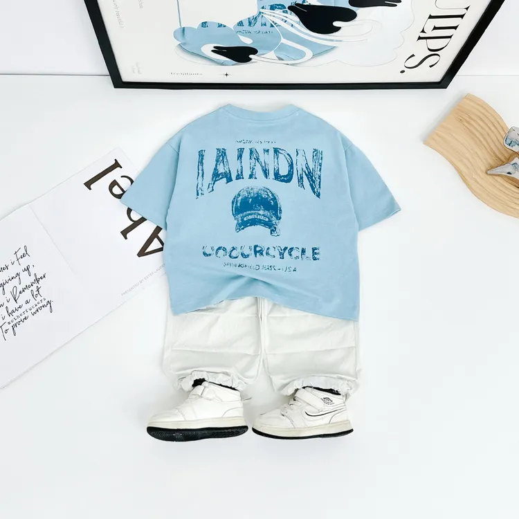 儿童套装夏季2025新款男童短袖两件套洋气潮 HZ25509悠悠童话童装