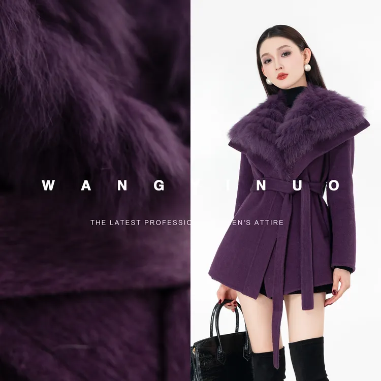 MD定制·依诺【云雾石斛】2025冬季款休闲时尚百搭系带羊毛大衣外套