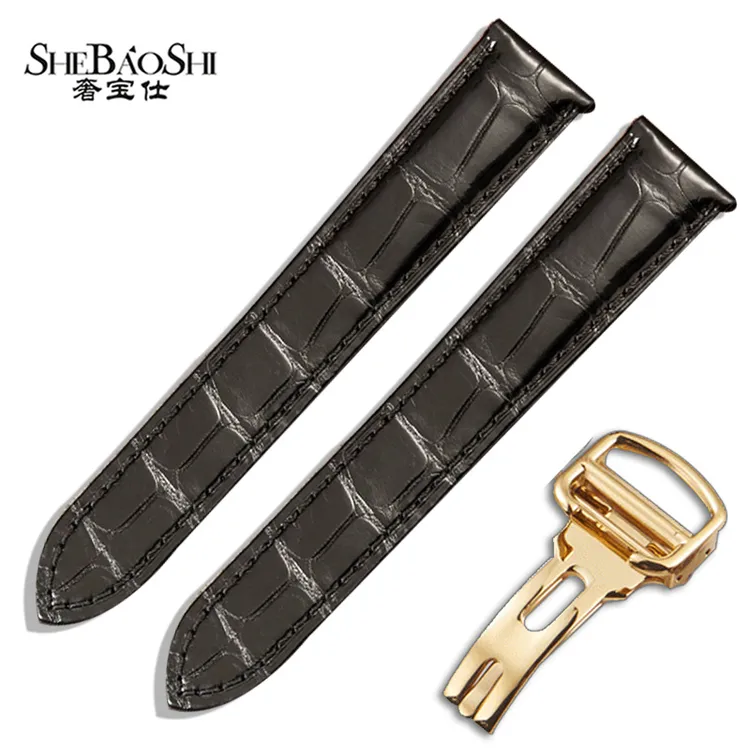 奢宝仕代用卡地亚坦克表带cartie蓝气球伦敦钥匙系列鳄鱼皮手表带