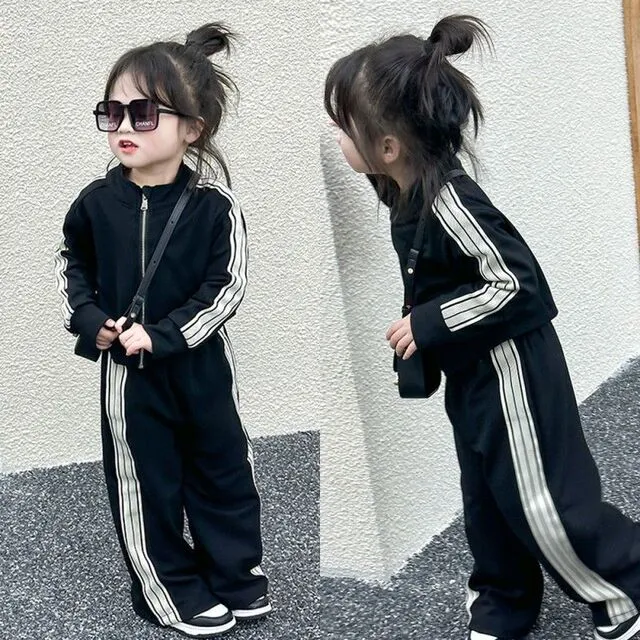 件套新款2025春秋装洋版套装网红衣服韩派儿童运动服时髦两女童