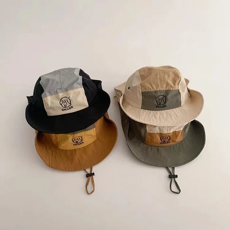 儿童防晒遮阳帽夏季薄款速干帽男女学生大檐露营出游太阳帽百搭款