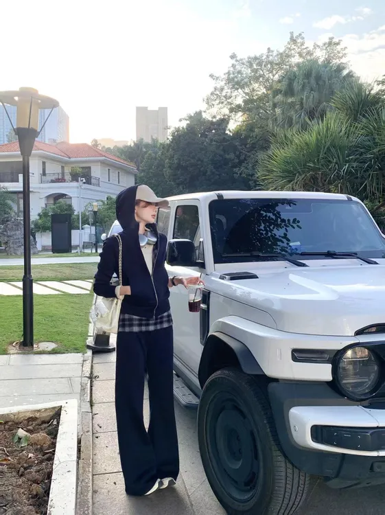 【芝士Cheese】素履之往 加绒时尚百搭小众设计连帽外套+长裤套装