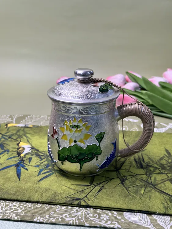 【一起淘儿】D104# 精瓷手工银壶，纯银打造，高端茶壶，高端礼品
