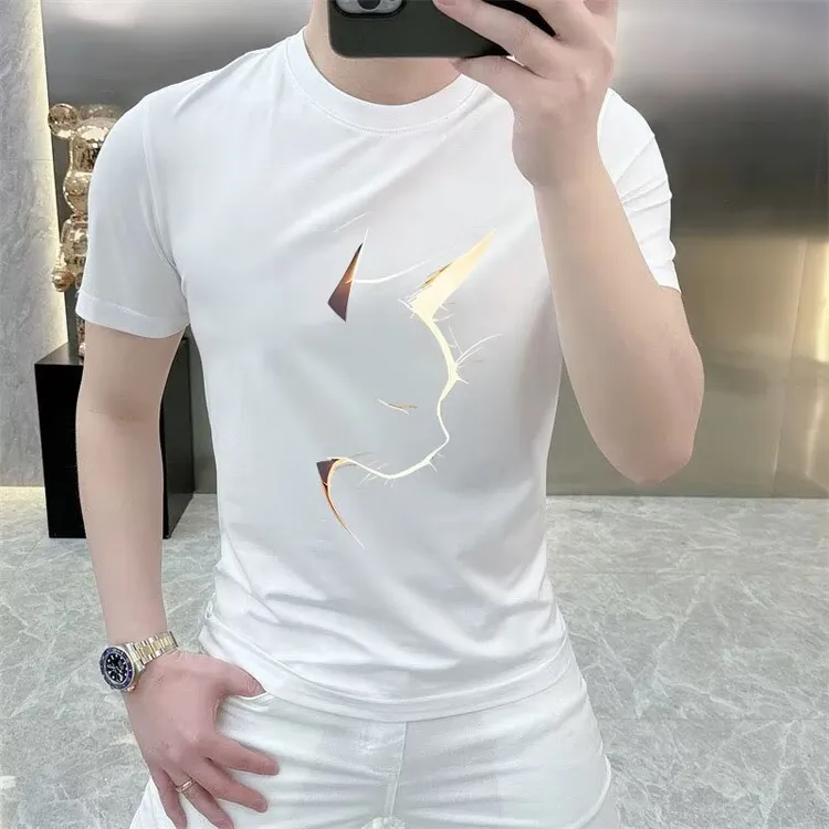 2025夏季新款爆款半袖休闲高档男士纯棉短袖t恤体恤大码百搭上衣T