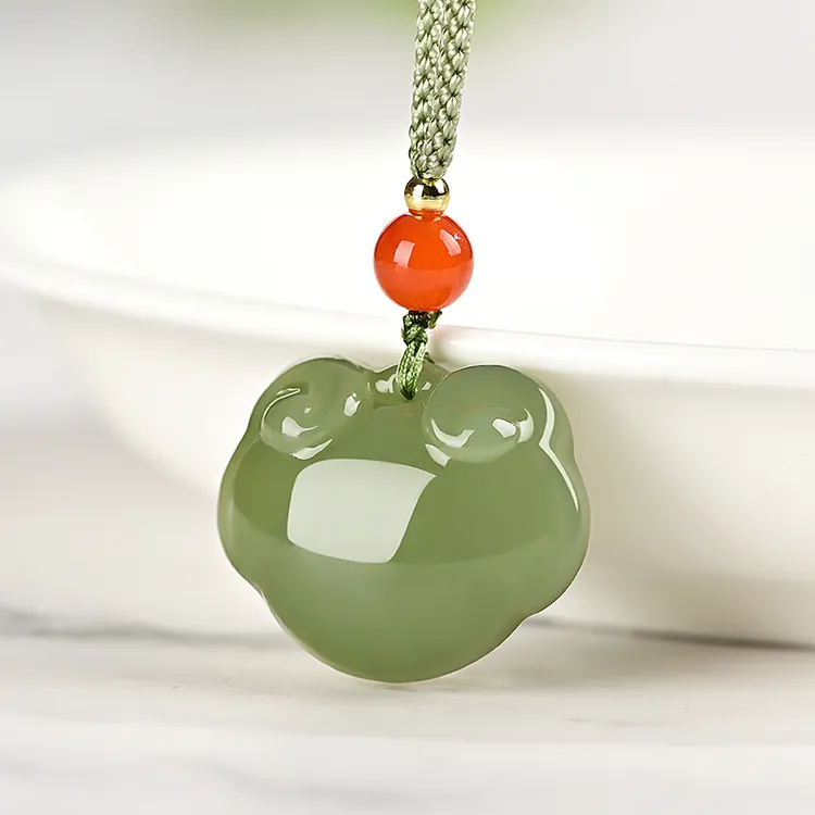 和田玉平安锁吊坠儿童宝宝玉石如意长命锁玉佩男女本命年项链挂件