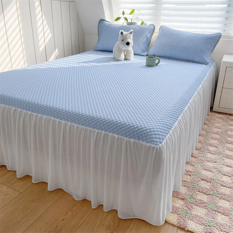 3d凉感豆豆凉席三件套 床裙款套件可折叠透气舒适可以机洗