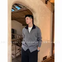 C / Cornelya拼接态度 ‘慵懒莫代尔亲肤舒适度极简休闲针织毛衣厚