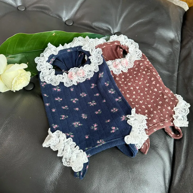 宠物衣服秋冬新款碎花背心包肚衣狗狗弹力小型幼犬泰迪比熊护肚衣