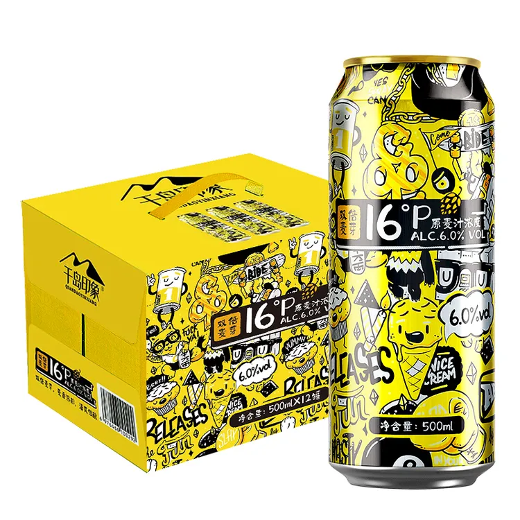 16°P高浓度烈性啤酒500ml*12罐【京东送货次日达】全麦酿造浑浊浓郁