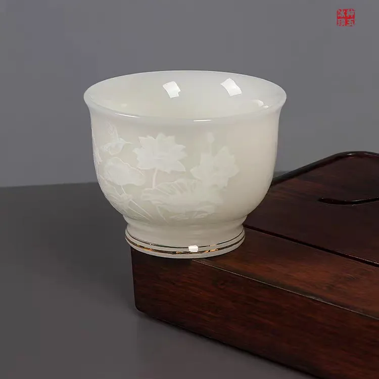 云舟 德化白瓷璞玉高端专用主人杯茶杯单杯个人杯功夫玉瓷茶具