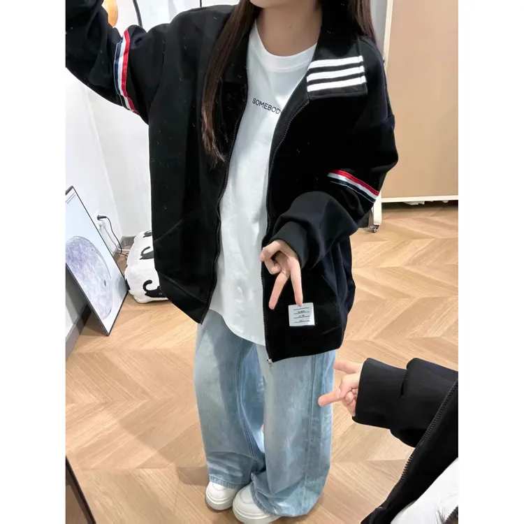 胖MM特大码300斤潮牌宽松2025年新款秋季翻领棒球服夹克外套男女