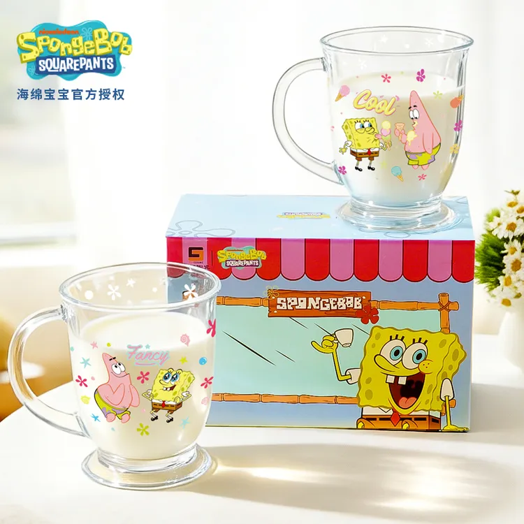 【2只装】480ml彩盒装大号海宝宝系列水杯大容量喝水杯玻璃杯果汁杯