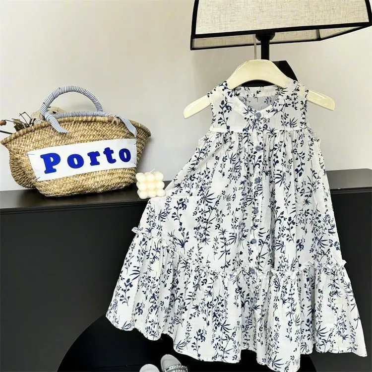 XINHE心禾童装夏装韩版碎花裙子新款韩系中大童木耳边公主裙洋气