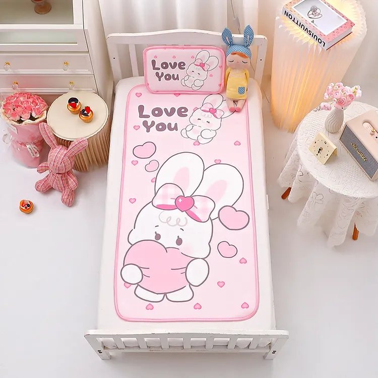 新疆包邮新款A类云柔牛奶凉感冰丝婴幼儿卡通凉空调被可机洗凉席