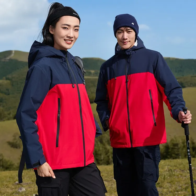 冲锋衣工作服户外秋冬连帽加厚风衣防静电石墨烯热能防水印logo