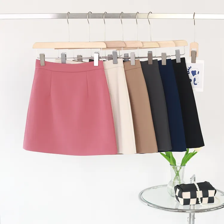 春款【42厘米】a字高腰短裙秋款厚西装料显瘦半身裙安全裤全衬A字裙