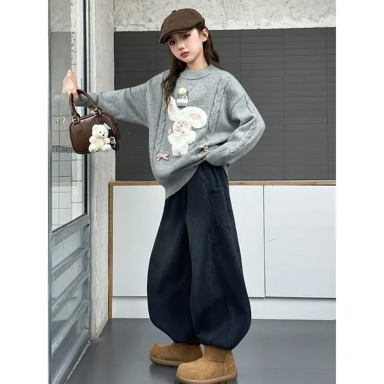 儿童装女童秋装毛衣2025新款中大童女孩春秋冬款超好看洋气针织衫
