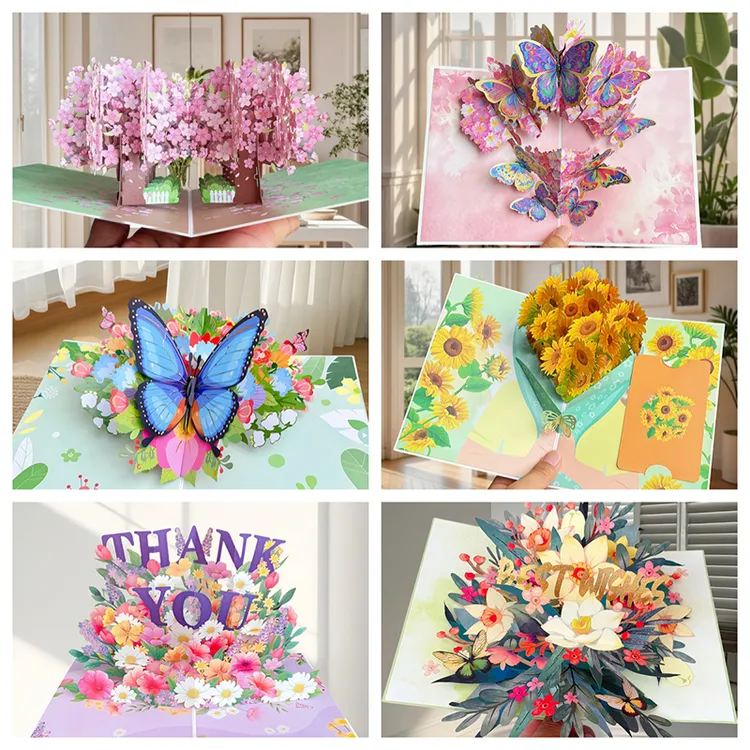 教师节礼物组合3D立贺卡套装学生送老师鲜花创意卡片ins