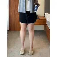 大码女装秋季百搭花契200斤胖mm时尚高腰抽绳款半身卫裙15709-X