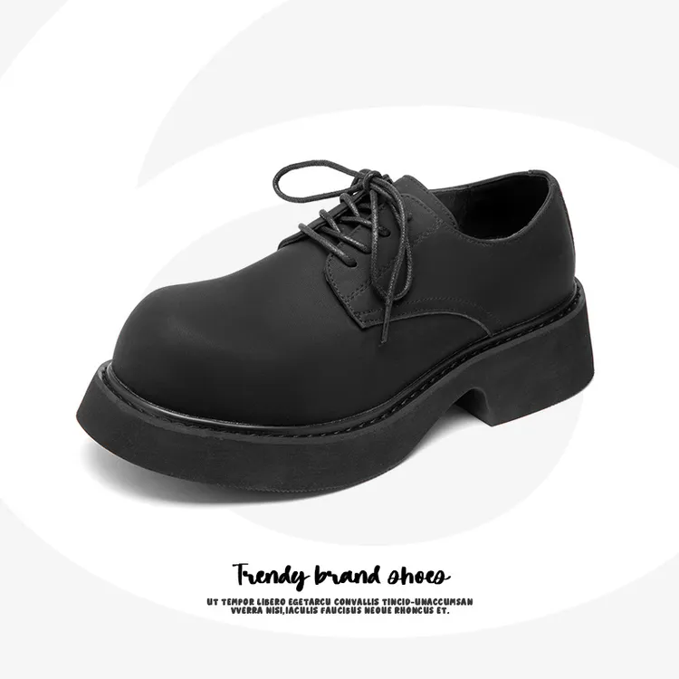 大码德比鞋男款cleanfit高级感增高厚底大头潮鞋2025新款增高