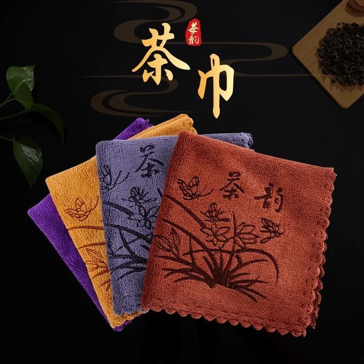 30*30cm茶巾茶垫养壶巾吸水茶水巾不掉毛定制专用抹布茶具配件