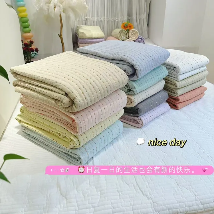 奶茶色 艾米莉（高端品质） 云小棉加棉多功能彩绣夹棉床盖被套绗缝