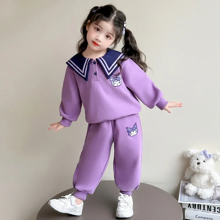 女童套装春秋季2025新款小女孩宝宝卡通早秋穿搭秋款儿童秋装衣服