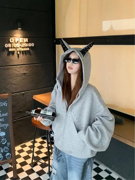 春秋情侣卫衣美式女秋季女款爆款2025今年流行的外套长袖秋冬韩版