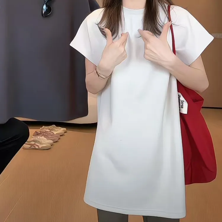 遮屁股宽松设计感上衣夏季薄款胖MM大码女装中长款正肩短袖T恤女