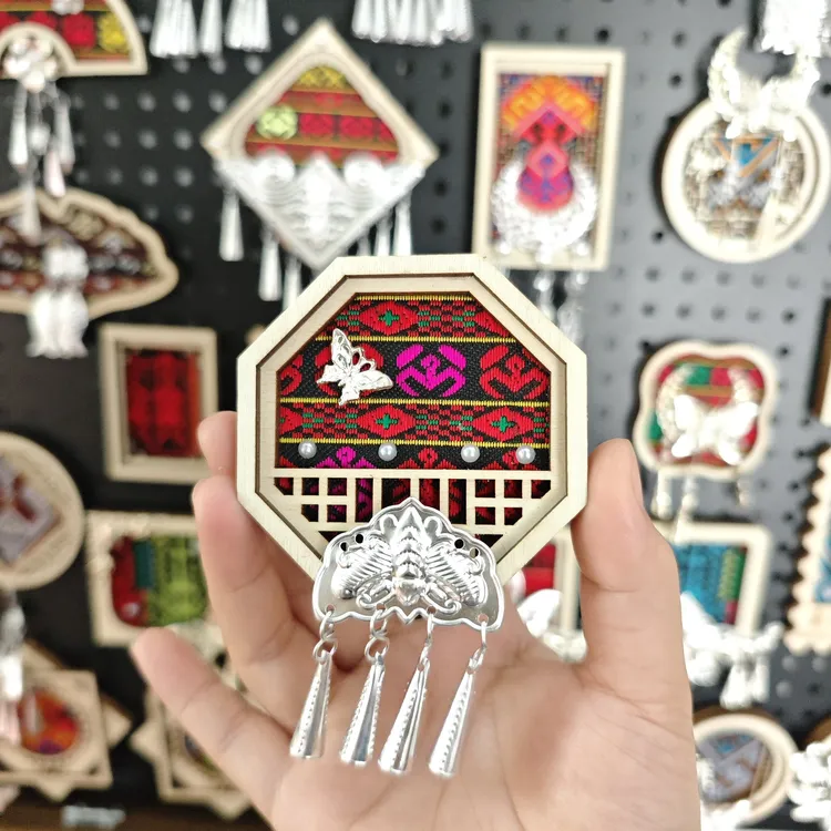 非遗手工冰箱贴diy黎锦冰箱贴