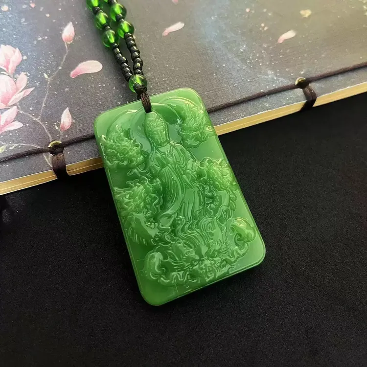 立体九龙观音男女同款国风吊坠挂件立体精雕复古气质项链