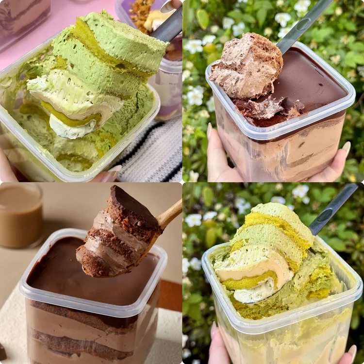 熔岩巧克力蛋糕盒子和茉莉抹茶柚子蛋糕盒子配料表干净甜而不腻