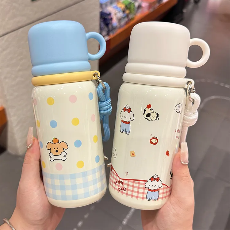 学生316不锈钢保温杯防摔便携保温杯大容量一杯三饮女生吸管杯