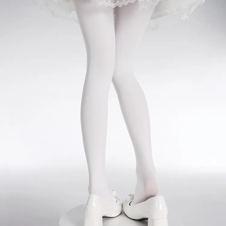 一朵云cloud 元气少女 白丝天鹅绒连裤袜JK丝袜白色lolita打底袜