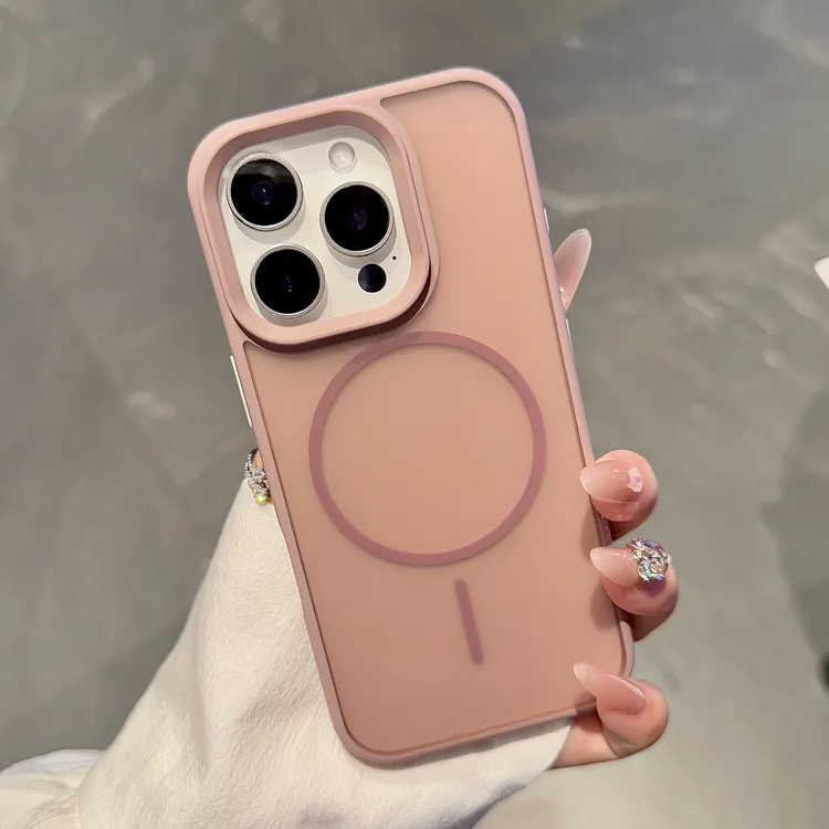 高级感肤感磨砂适用苹果15Promax手机壳抗黄防摔镜头防滑边框简约